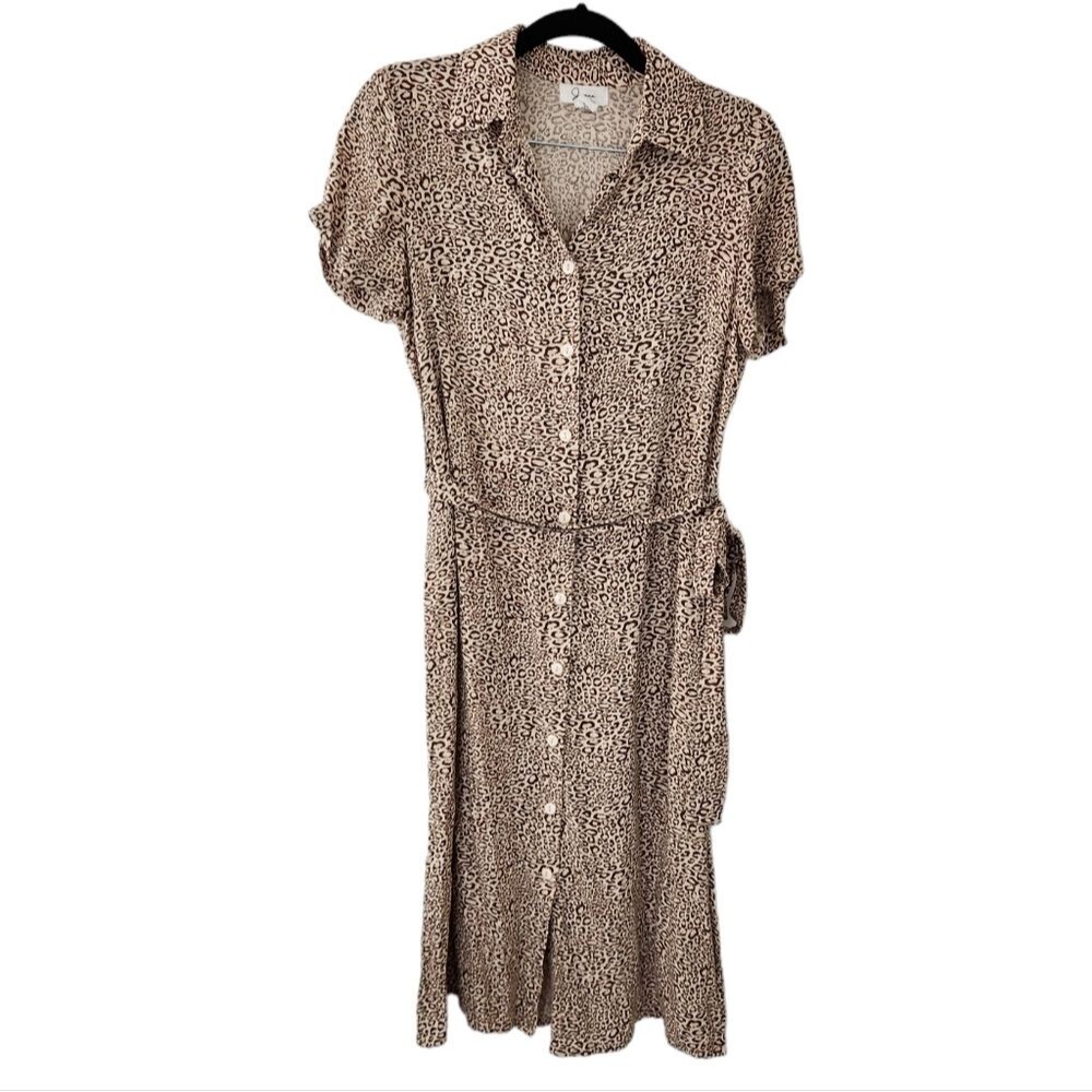 JAPNA Leopard Print Button Down Dress size Small